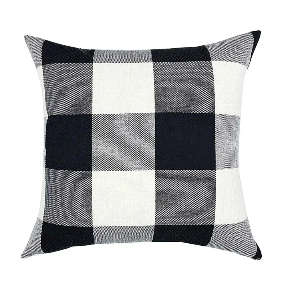 

45x45CM Square Striped Plaid Linen Pillowcase Upholstered Sofa Cushion Cover Throw Waist Pillow Covers Sofa Home Decoration Q3