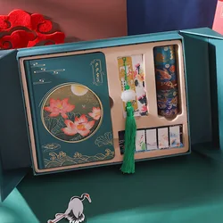 Kit de papeterie pour ordinateur portable, mignon, main de style chinois, boîte cadeau k rétro, cadeau d'étudiant 