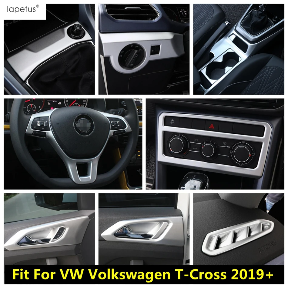 Accessori Opachi Per Vw Volkswagen T-Cross T Cross 2019 - 2023 Air Ac Vent Outlet Window Lift Handle Ciotola Head Light Cover Trim