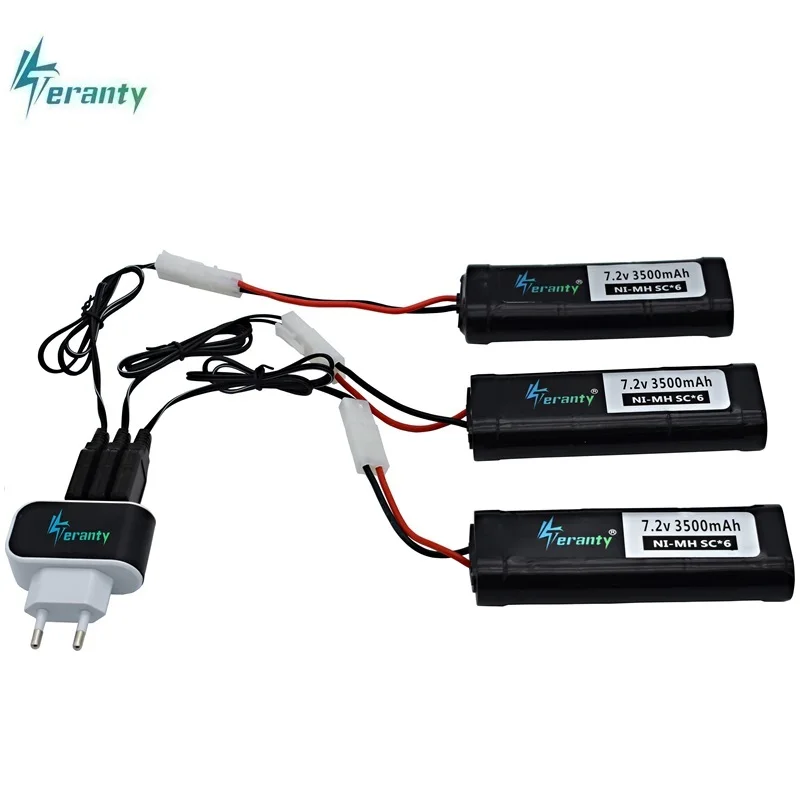 

Original 7.2V 3500mAh Ni-MH battery + 7.2v charger for RC toys tank Car Airplane Helicopter With Tamiya Connectors 7.2v battery