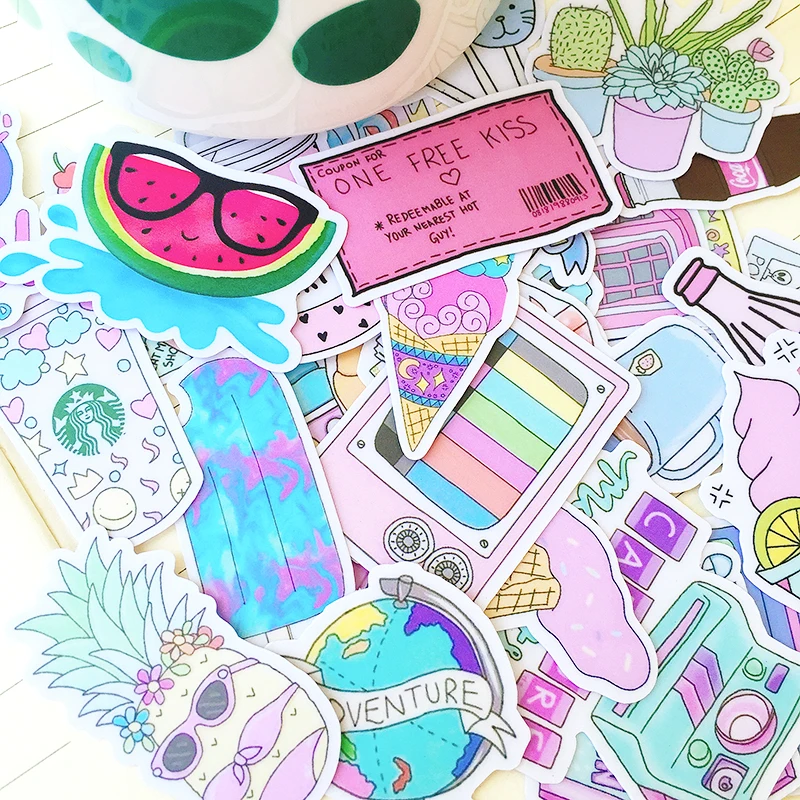 

31PCS girl wind soft cute pink items stickers DIY scrapbooking album journal diary happy planner week decorative stickers