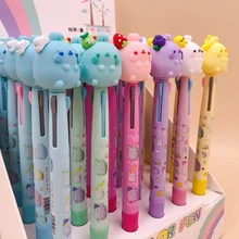 

6pc/lot Creative Fruit 3 In 1 Multicolor Ballpoint Pens Black Blue Red Refills Pen for School Office Writing Supplies Stationery