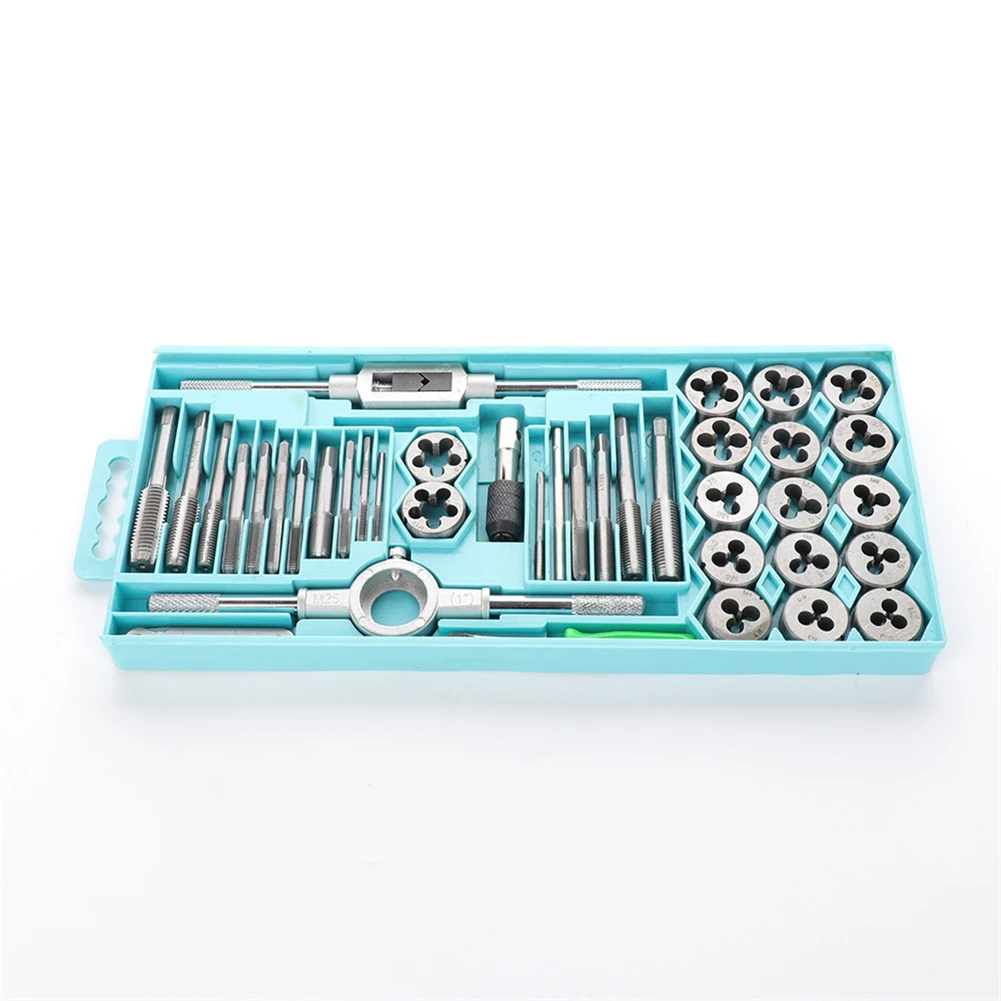 

40pcs/Set Tap Die Kit M3-M12 Screw Thread Nut Bolt Metal Wrench Screws Tap Die Kit Portfolio Hand Tool with Storage Box