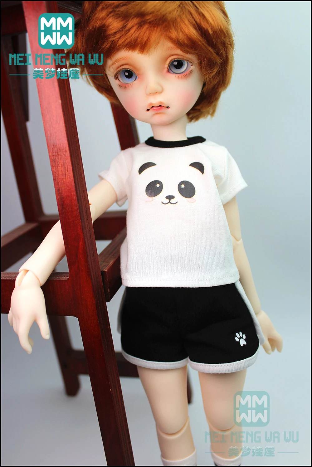 Аксессуары BJD кукольная одежда модный костюм панды футболка шорты носки для 27