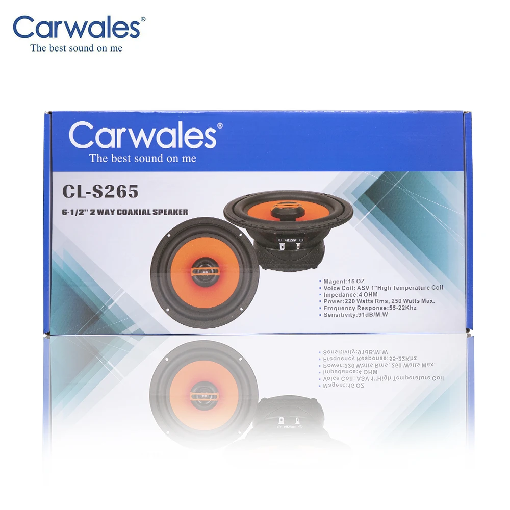 Carwales 6,5 дюймов 2-полосная задняя дверь коаксиальный Динамик 250W фары для автомобилей Динамик комплект твитер авто сабвуфер аудио Системы громкий Динамик для автомобиля