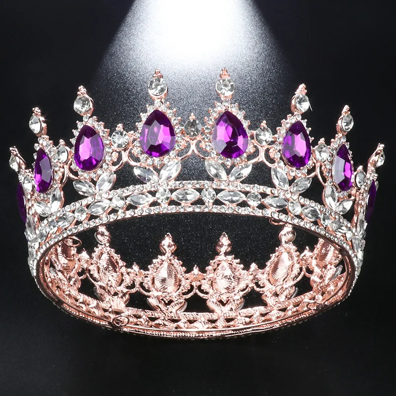 Royal Queen King Crown  Crystal Wedding Crown Bridal Tiaras and Crowns Pageant Headband Headdress Bride Hair Jewelry