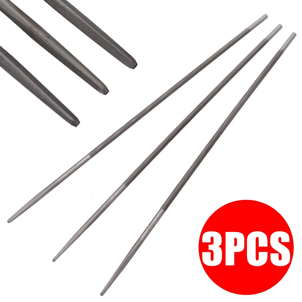3pcs 4mm 5/32" Round Chainsaw Saw Chain Files Sharpening Chainsaw Chains For Woodworking Hand Tools
