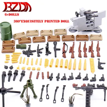 

BZDA WW2 Military Character FLAK38 20mm Quadruple Anti-Aircraft Gun Bricks Heroes And Generals Building Blocks Kids Toys Gift