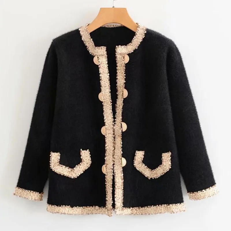 

[EWQ] Trend Design Long-sleeved Stitching Pocket Cardigan Fashion Ladies Coat Korean Women Casual Jacket 2019 Autumn New QK285