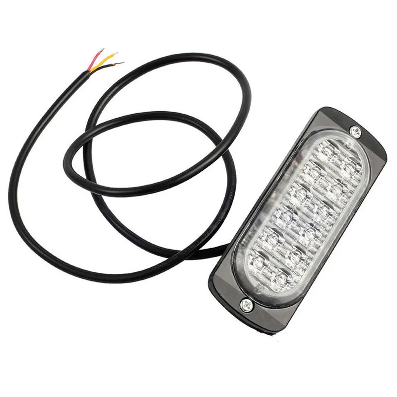 

1pc 12LED Car Truck Amber Emergency Strobe Flashing Warning Police Light Ultra-thin 12V 24V 36W High Power