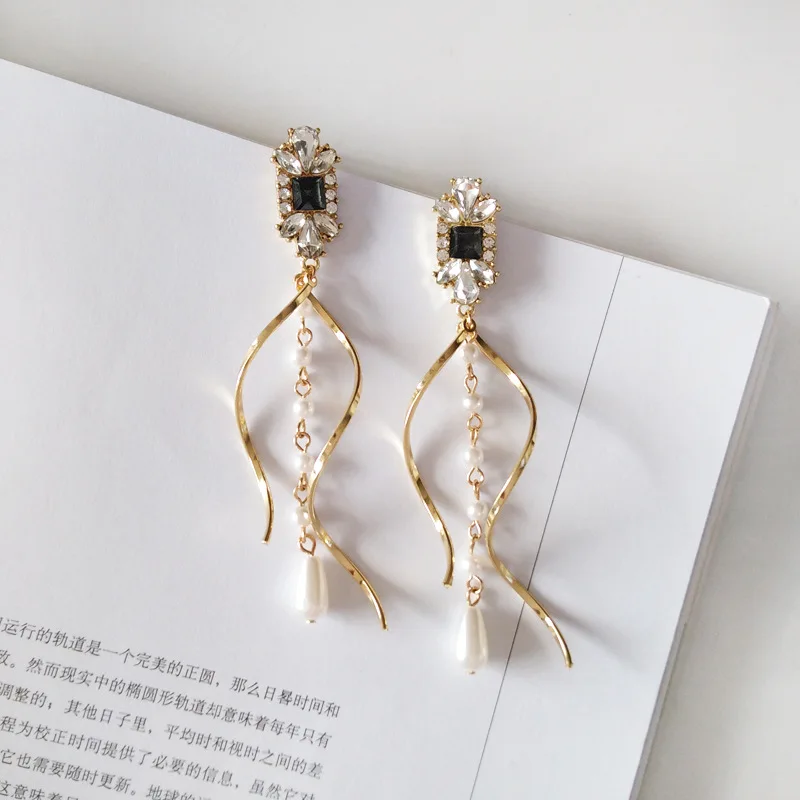 Ear Clip Earrings Baroque Water Drop Pearls For Women