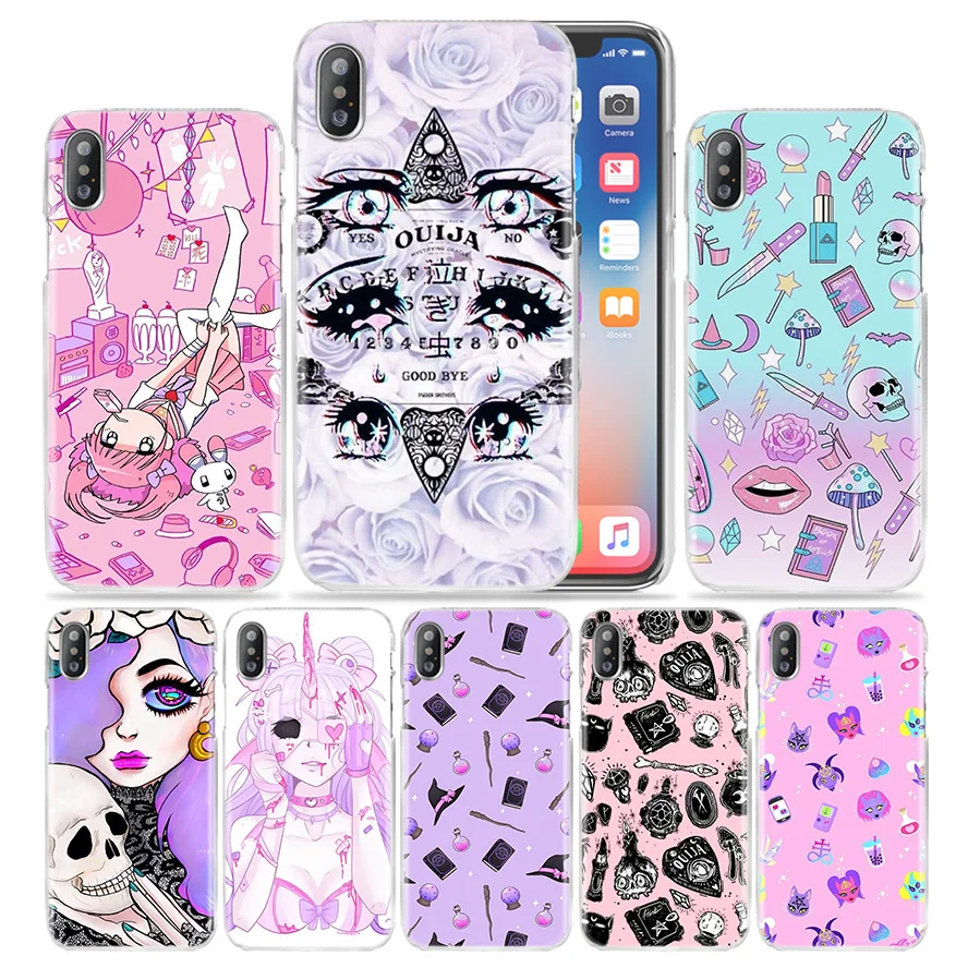 Чехол Girly Pastel Witch Goth для iPhone XS Max XR X 10 7 7S 8 6 6S Plus 5s SE 5 4s 4 5C Прозрачный Жесткий ПК