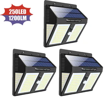 

Outdoor Spotlight 250 LED Garden Lights Street Light Wall Lamp PIR Motion Sensor Waterproof Powered Sunlight Decoration Terrace