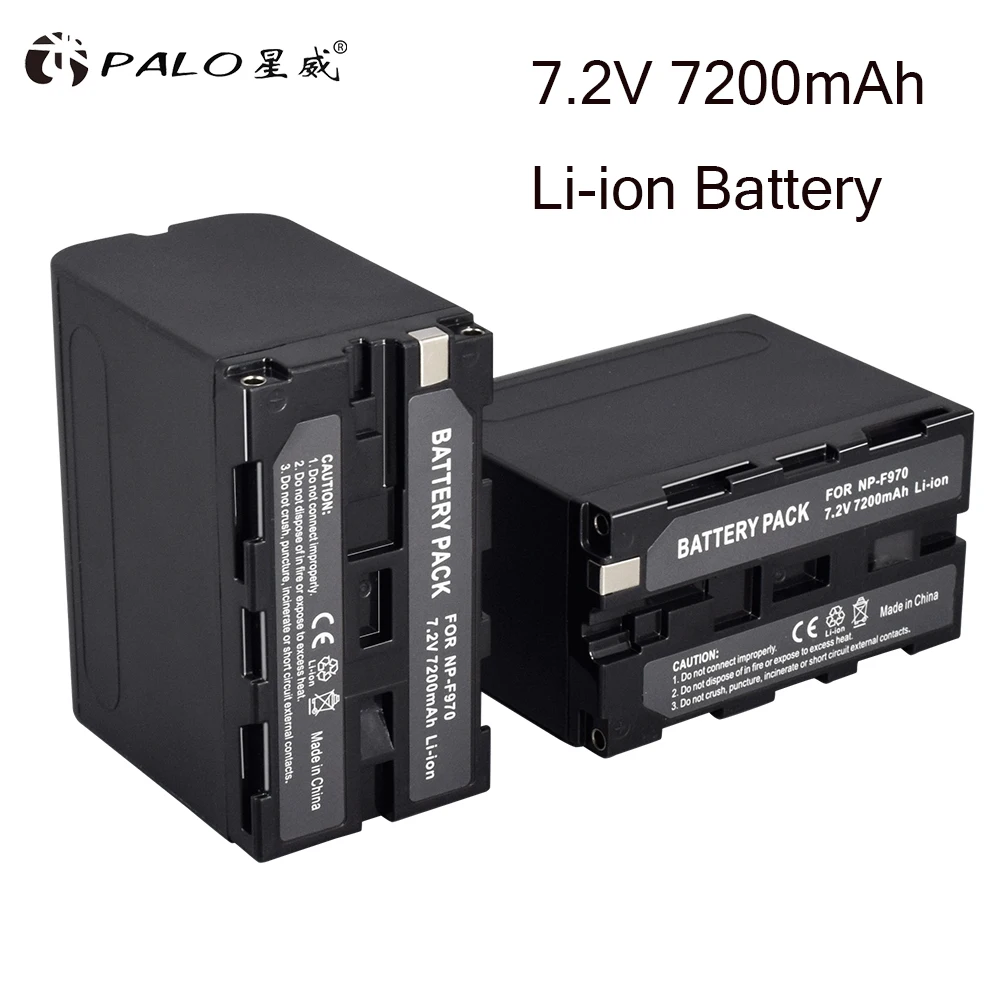 Palo 2Pcs Np-F960 Np F970 7.2V 7200Mah Batteria Digitale Per Sony Dsc Mvc Ccd Dcr-Dvd/Pc/Trv Sony Video Walkman Gv-D10000 Dcr-Hc88