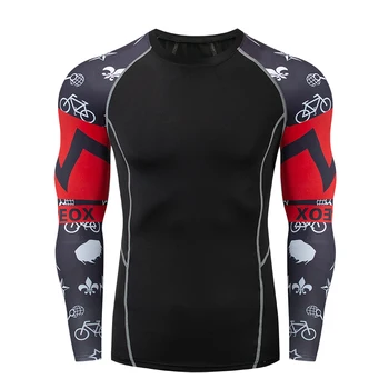 

Men Women Fitness Long Sleeve Cycling Base Layers Men Bodybuilding Skin Tight Thermal Compression Shirts Gyms Workout T shirt