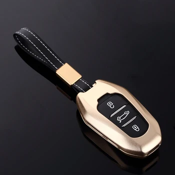 

Aluminum Alloy Car Key Case Keyless Entry Remote Shell Cover Holder Keychain for Peugeot 408 308 3008 301 2008 508 4008 5008