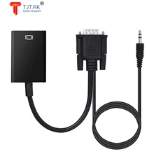 

vga to HDMI-compatible with 3.5mm audio Cable 1080P vga to HD Adapter for PC laptop to HDTV Projector ps4 Video Audio converter