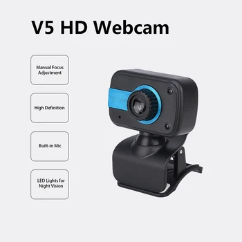

HD 480P Webcam with Clip Built-in Microphone Portable 30fps Camera Web Video Confenrence Webcam USB for PC Webcam