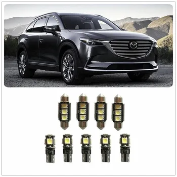 

9 PCS White T10 LED door Foot Well Cargo Tag Lights Interior Package kit For Mazda MPV Millenia Miata Bongo Friendee