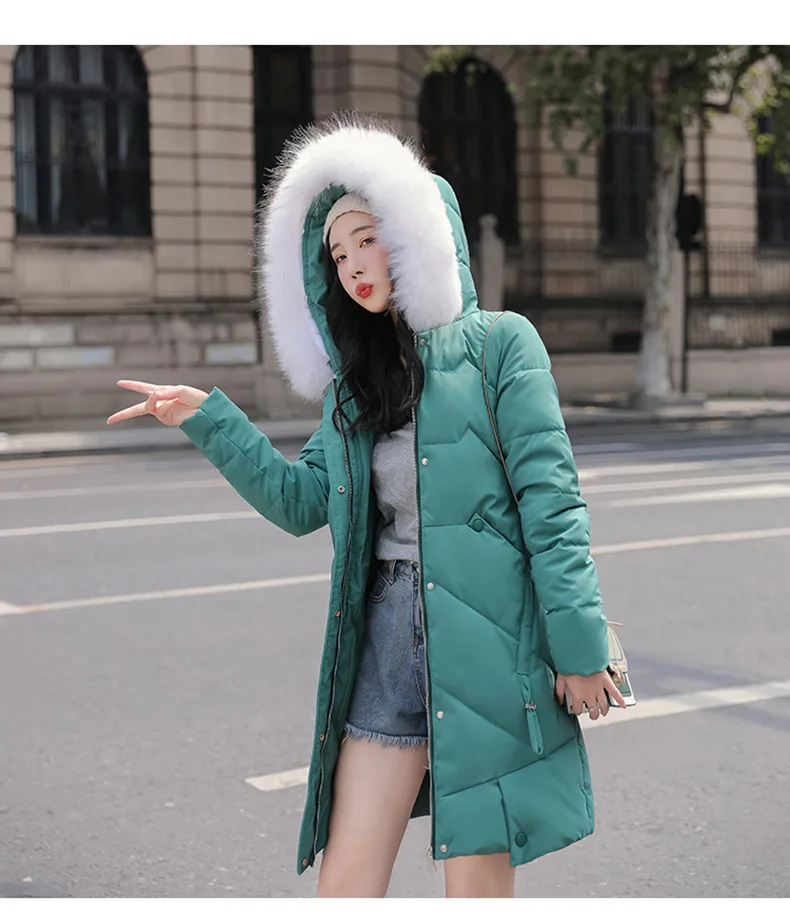 new style winter female hooded women coats fashion Korean style white pure color thick down jacket warm black cotton clothes