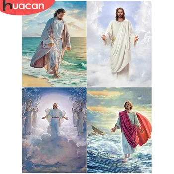 

HUACAN 3D Full Square Round Diamond Painting Jesus Craft Kit Diamond Embroidery Religion Picture Of Rhinestone Home Decor
