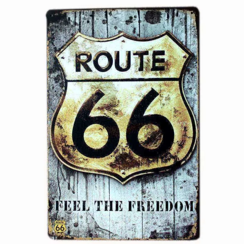 Route 66 знаки Decoracion ретро-табличка эмаль винтажные гаражные металлические дощечки плакаты Клубные Бар Декорации Декор для дома 20x30 см - Цвет: 06150