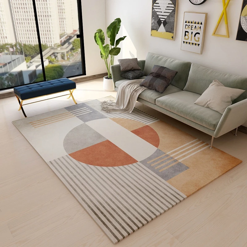Simple Carpet Bedroom Living Room Room Bedside Blanket Sofa Coffee Table Rugs Mat Personality Graffiti Boy Geometric Decoration 80cm*120cm