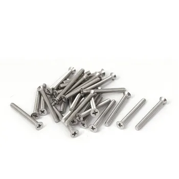 

M3x30mm 316 Stainless Steel Countersunk Phillips Machine Screws Bolts 30 Pcs