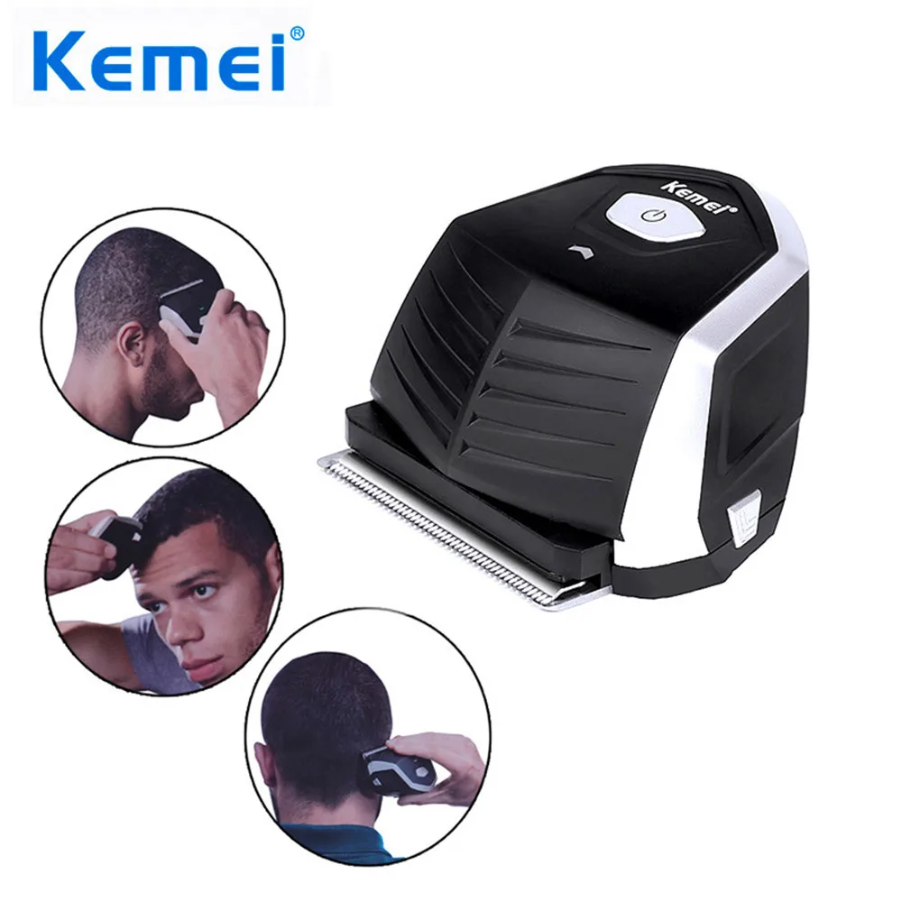 Kemei профессиональная машинка для стрижки для мужчин перезаряжаемый триммер для удаления волос стрижка машина для стрижки электрическая бритва для бороды - Цвет: black