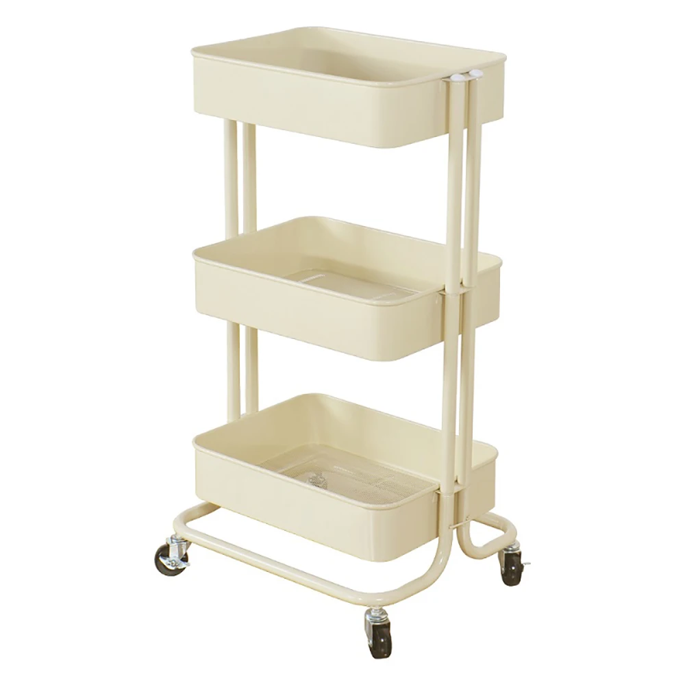 

Factory Direct Toilet Cart Shelf Three-Layer Bedroom Universal Roller Organizing Storage Rack Multi-Layer