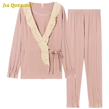 

Pj Set Soft Long Sleeve Long Pants Sleepwear Fashion Style Casual Style Pajamas Set Ladies Homesuit Homeclothes Pyjamas Woman