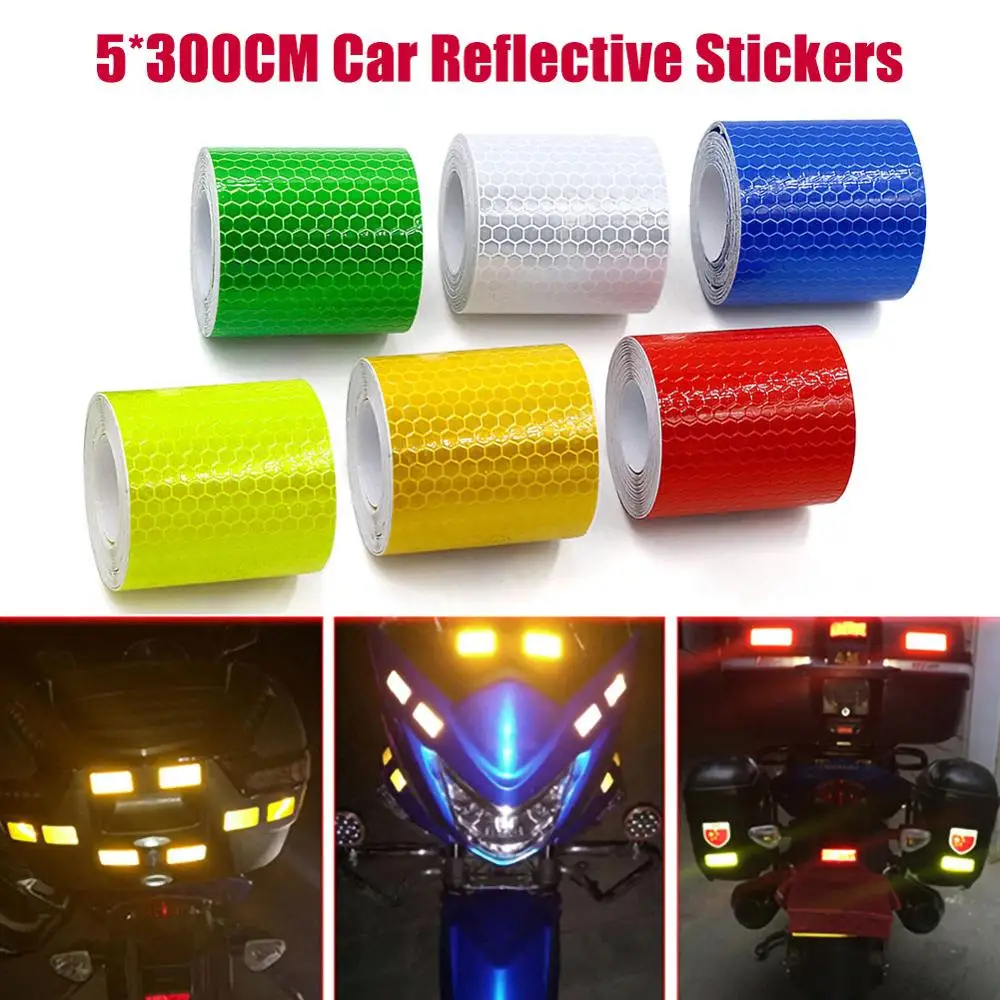 

5cm*300cm Car Reflective sticker Car Warning Safety Reflector Sticker Auto Reflective Tape Film Decoration Stickers