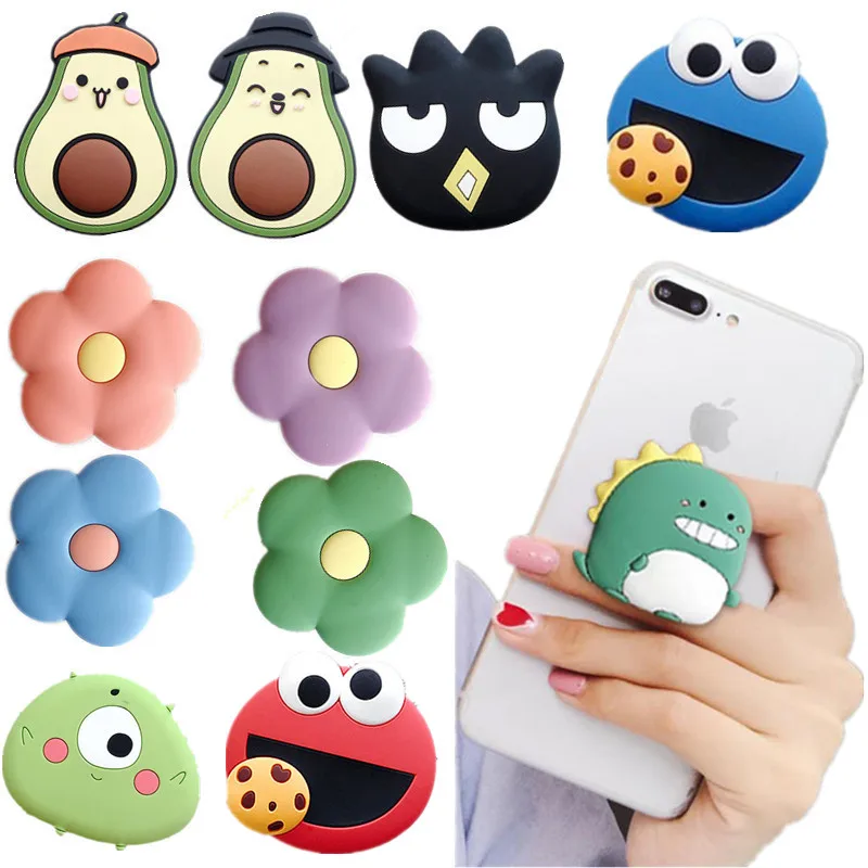 

New Universal Phone Socket Stand Bracket Expanding Stand stretch grip phone Holder Finger Cute Cartoon Stand for iphone xiaomi
