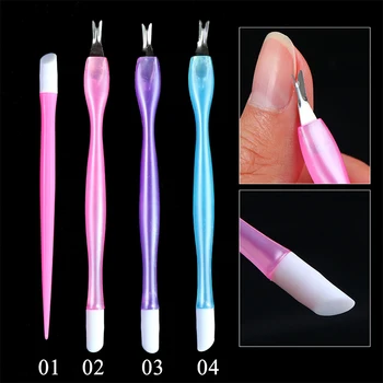 

1Pcs Dual-end Nail Cuticle Pusher Plastic Rubber Pressure Pen Fork Remover Trimmer Dead Skin Manicure Cleaner Manicure Tools