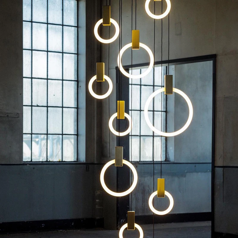 Современная Золотая люстра светодиодный подвесной светильник для гостиной