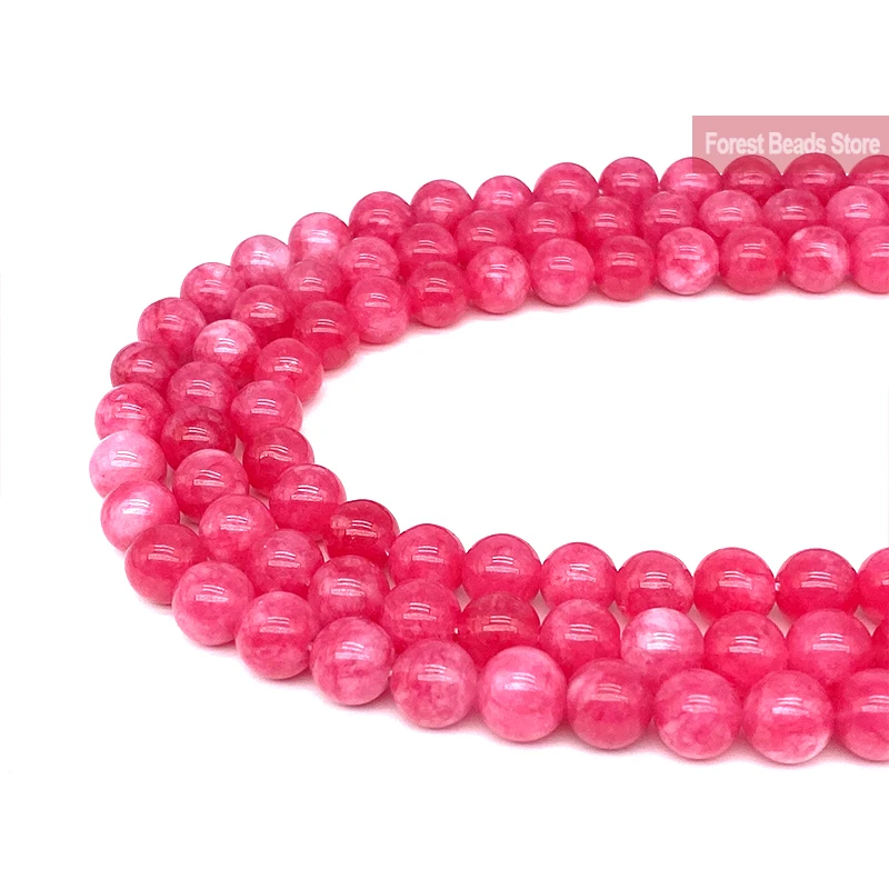 

Dark pink rose Jasper Beads Natural Stone 15" Strand 4 6 8 10 12MM Diy Bracelet Charm Beads for Jewelry Making Free Shipping