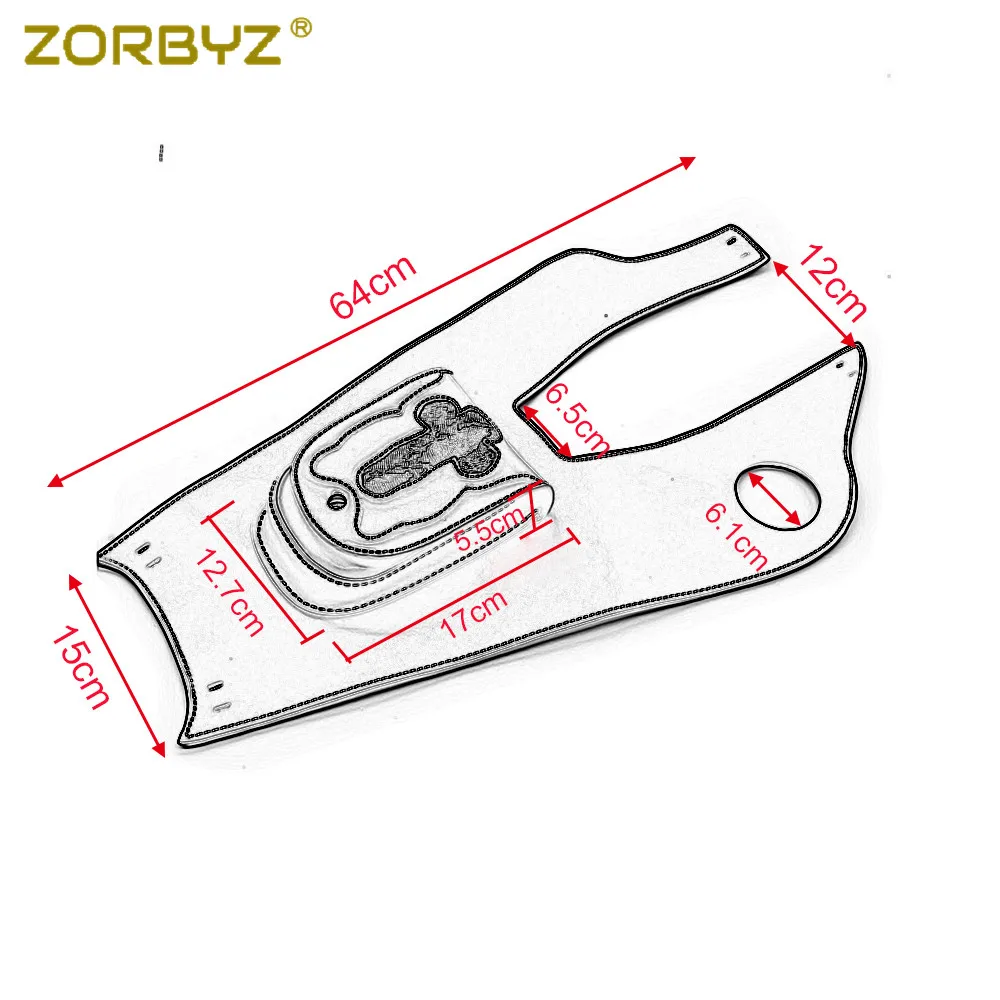 Motorcycle Tank Bag ZORBYZ Black Motorcycle Artificial Leather Right Tank Cap Panel Cover Bag for Yamaha XVS650 1999-2007
