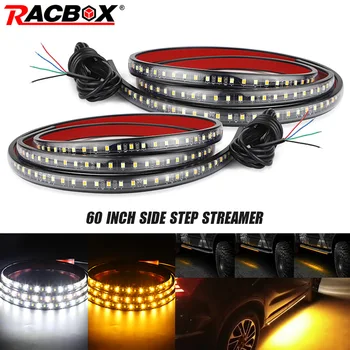 

Racbox 60”Welcome Light Amber and White Side Kick Running Board LED Strips Sidekick Sequential Car light led auto car door light