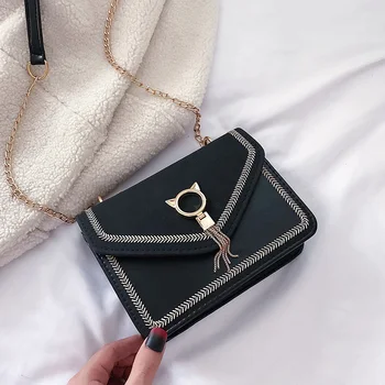 

2020 Frosted New Shoulder Bags Chains Pu Leather Messenger Bag Fashion Handbag Simple Leisure Personality Small Square Women Bag