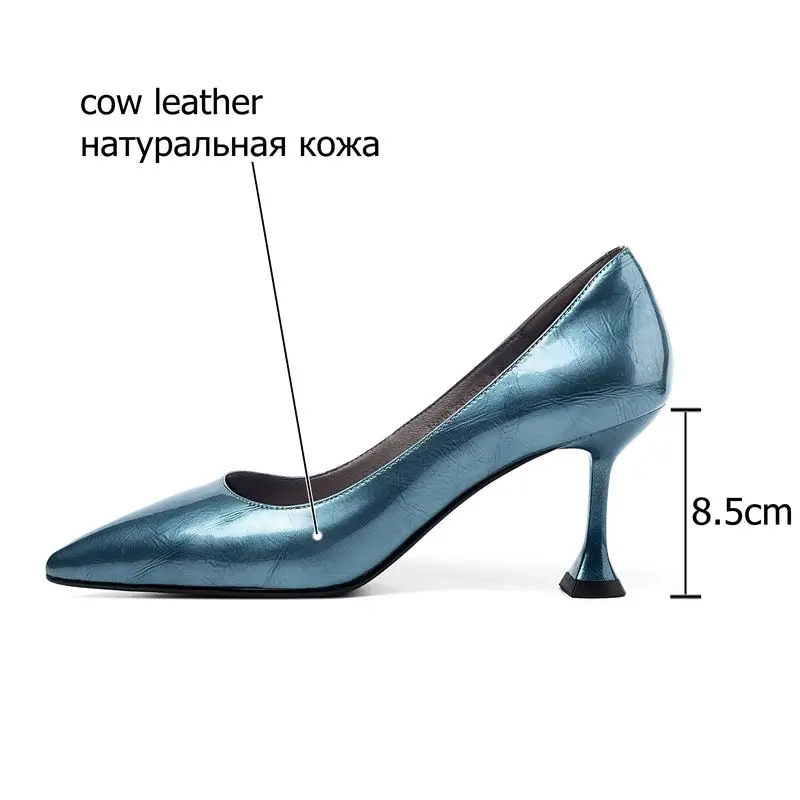 ALLBITEFO/Новые модные брендовые пикантные женские туфли из натуральной кожи на высоком каблуке; женские Вечерние туфли на высоком каблуке