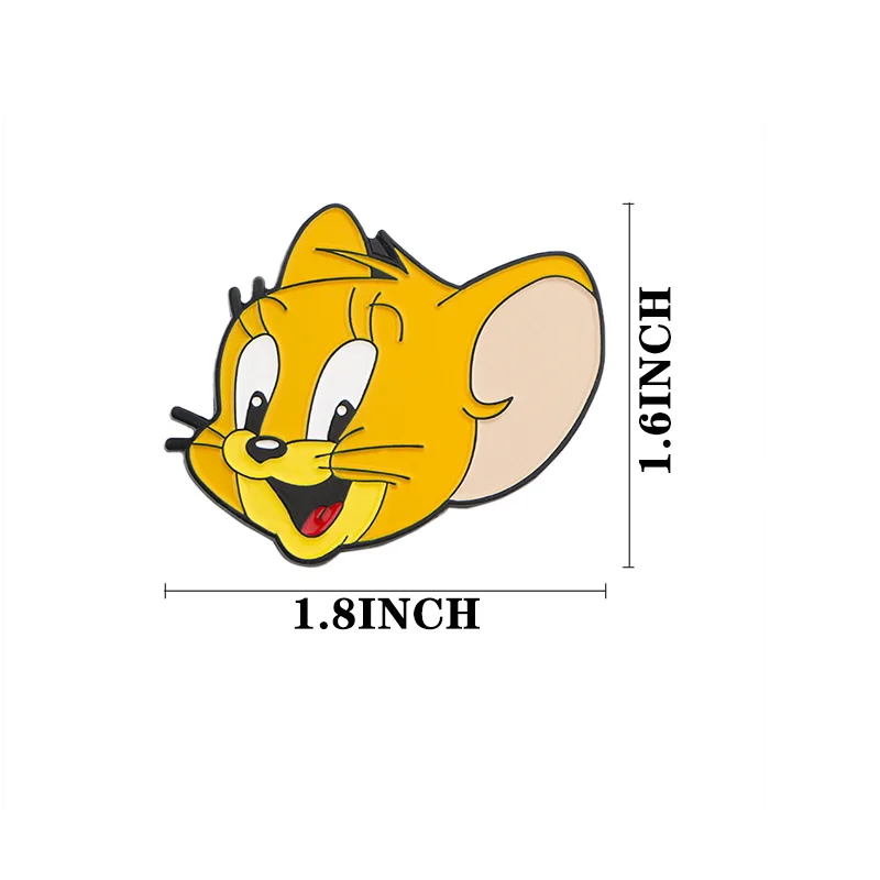 K650 Милая металлическая эмалированная булавка и броши в виде кота и мышки из мультфильма, рюкзак/сумка, значок, джинсовая брошь, воротник, ювелирные изделия, подарки, 1 шт