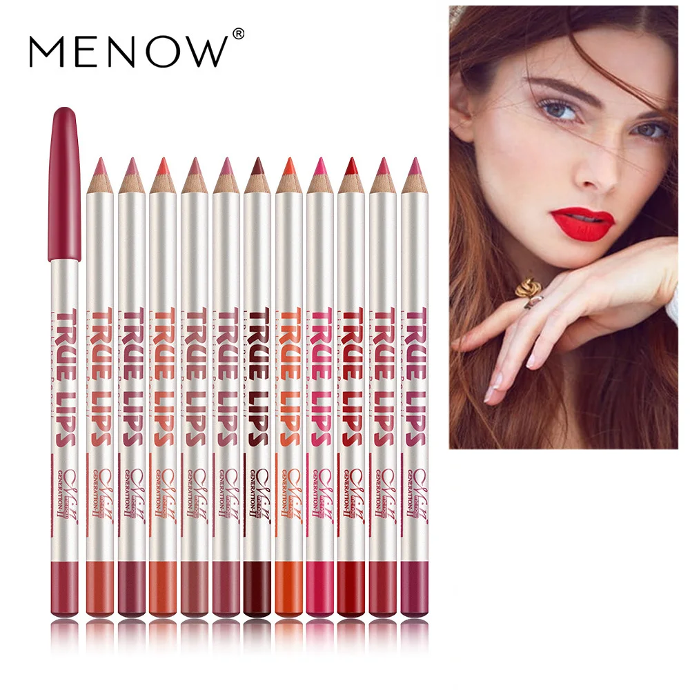 

MENOW 12pcs/Lot Waterproof Lip Liner Pen Makeup Set Smooth Modify Long Lasting Lip Shapes Matte Nude Lipliner Pencil Lips Tools