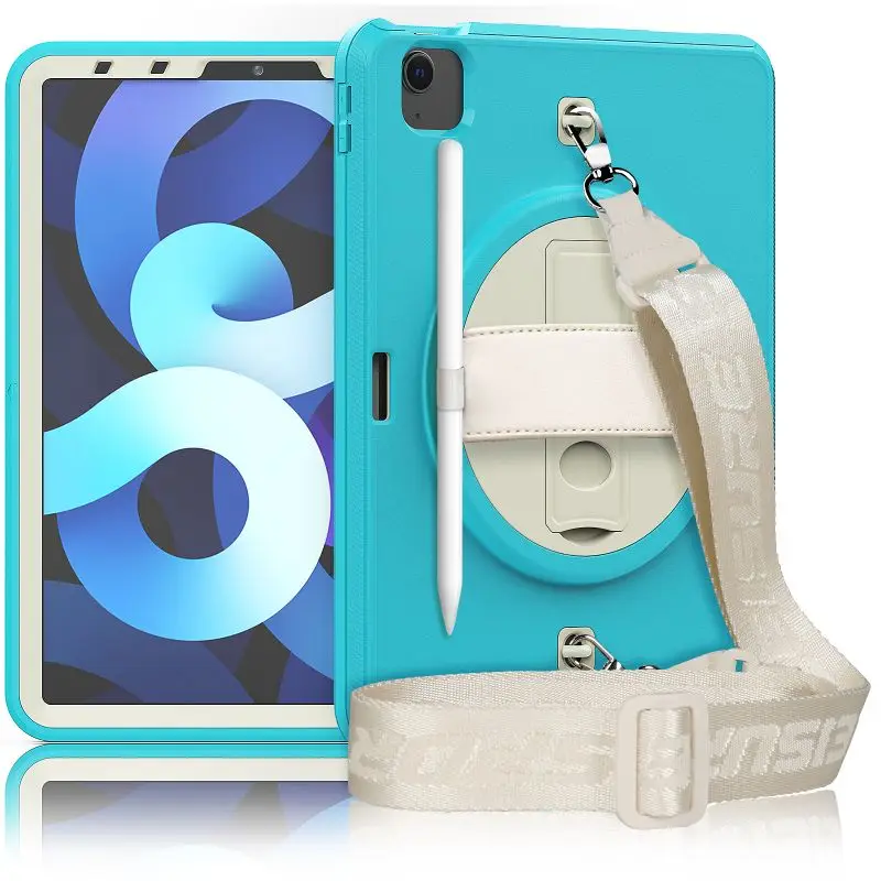 

Для ipad air 4 10,9 2020 Pro 11 2020 2021 чехол для детей безопасный пенопластовый противоударный чехол с плечевым ремнем и подставкой для планшета