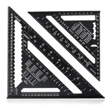 7/12 Polegada régua de medição triangular de alumínio carpintaria carpenter ângulo quadrado 964e
