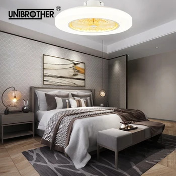 

led ceiling fan+lamp with dimming remote control for living room bedroom decor lighting Wi-fi APP control good sleep