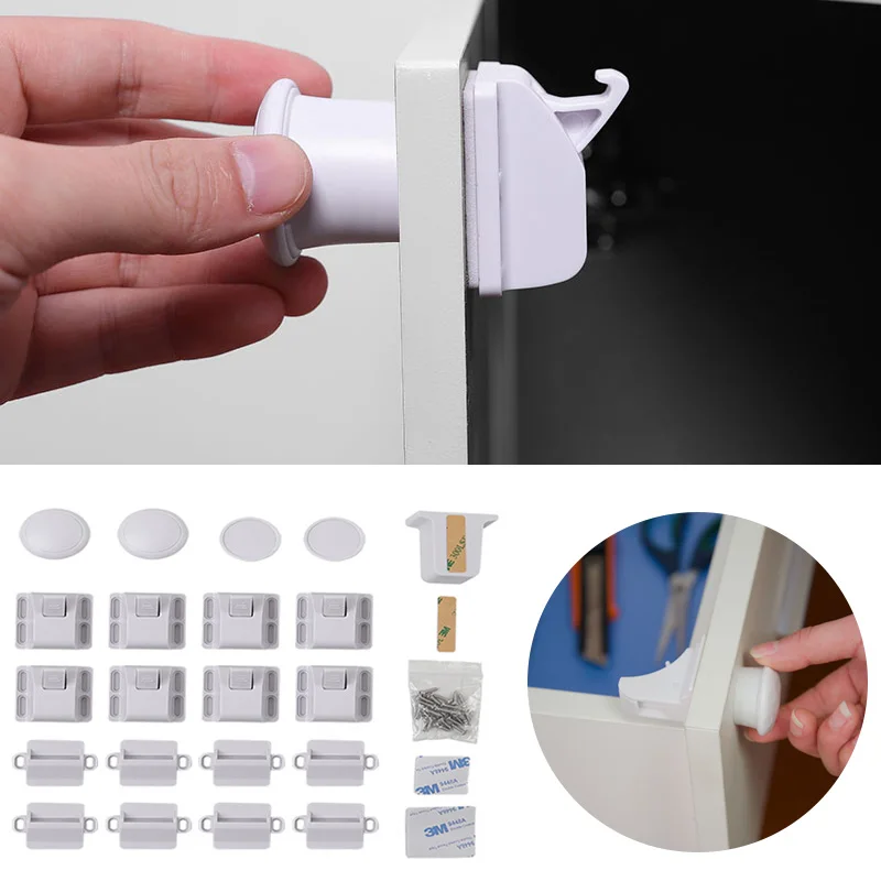 

16+4 Pcs Magnetic Child Lock Children Protection Invisible Lock Baby Home Cabinet Locks Multifunction Baby Safety Equipment