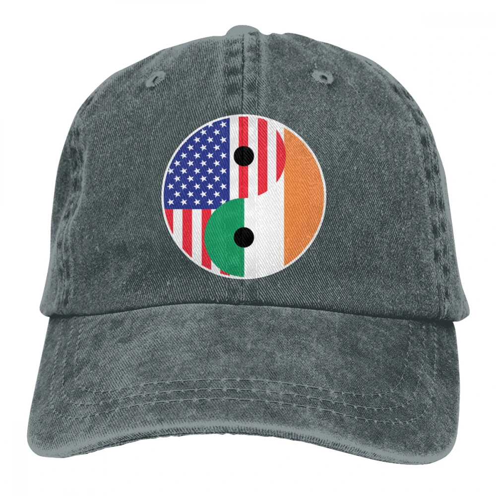 Инь-Ян, американские корни, Ирландия, Casquette, черные унисекс Мужские Женские джинсовые бейсболка с ремешком, регулируемая шапка для гольфа, папы