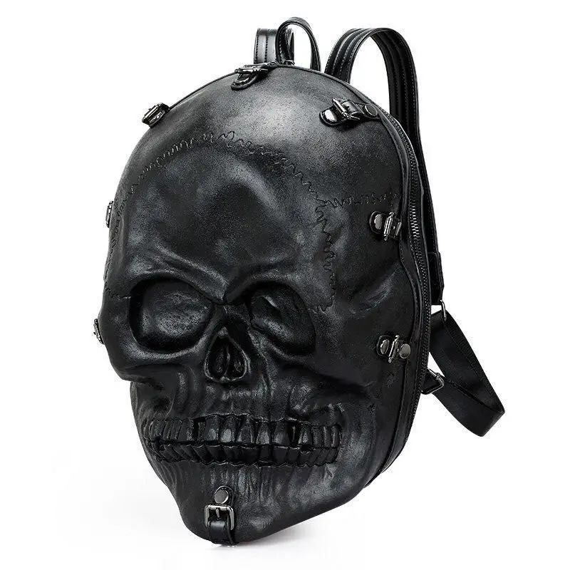 Европейский и американский модный рюкзак для отдыха для мужчин и женщин, рюкзак с объемной головой черепа и заклепками, стильная сумка, дорожная сумка
