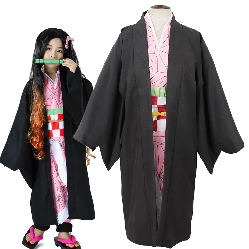 Disfraz de Demon Slayer para niñas, conjunto completo de disfraz de