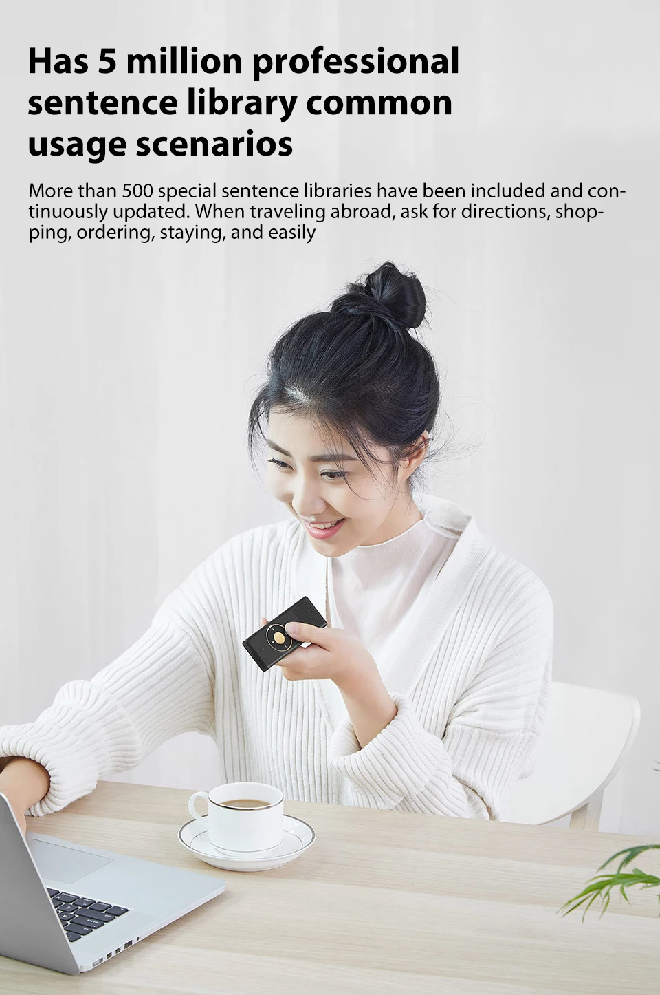 The latest Xiaomi mijia translator Pro travel research work 15 languages Microsoft translation engine 7 days standby 8H translat (7)